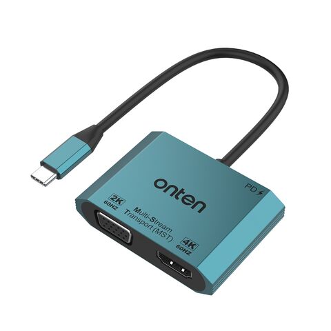 Adapter USB Type-C na HDMI (zenski) 4K 60Hz + VGA (zenski) 2K 60Hz 16cm (OTN-M205) Onten (MS).