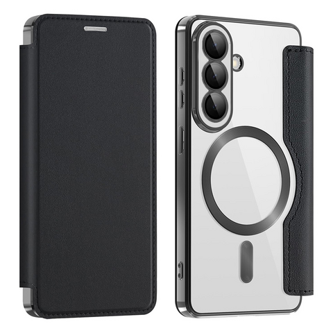 Zastitna maska (futrola) Magsafe Lux na preklop (bi fold) - Samsung A576 Galaxy A57 crna.