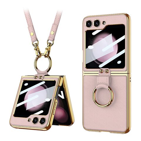 Zastitna maska (futrola) GOLD EDGE - Samsung F741B/F761B Galaxy Z Flip 6 5G/Z Flip 7 FE 5G roze (GKK case) (MS).