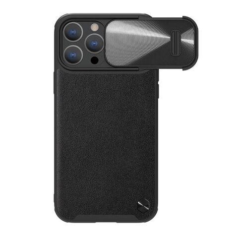 Zastitna maska (futrola) Nillkin Cam Shield Leather S - iPhone 14 Pro (6.1) crna (MS).