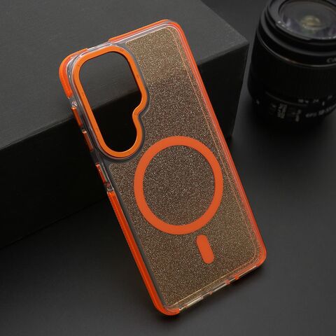 Zastitna maska (futrola) SPARKLING LOOK MagSafe - Samsung S941 Galaxy S26 5G narandzasta (MS).