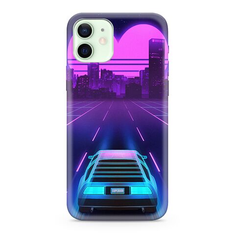 Zastitna ultra tanka (skin) maska / futrola PRINT CLEAR NEON WAVE - iPhone 12/12 Pro (6.1) NW02 (MS).