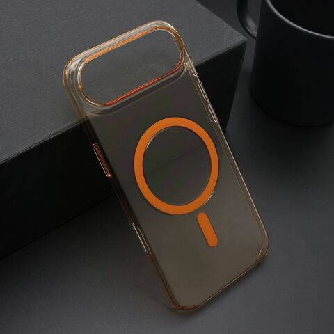 Zastitna maska (futrola) AMBER providna MagSafe - iPhone 17 Air narandzasta (MS).
