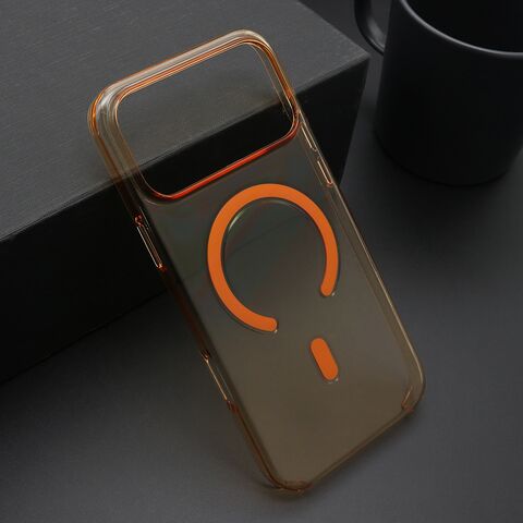 Zastitna maska (futrola) AMBER providna MagSafe - iPhone 17 Pro Max (6.9) narandzasta (MS).