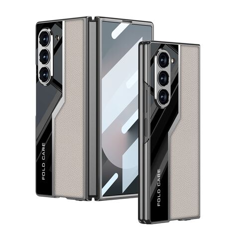 Zastitna maska (futrola) LEATHER STYLE - Samsung Galaxy Z Fold 6 5G zlatna (GKK case) (MS).