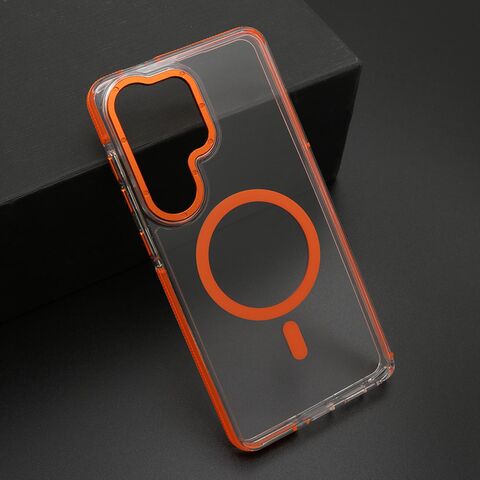 Zastitna maska (futrola) Transparent LOOK MagSafe - Samsung S948 Galaxy S26 Ultra 5G narandzasta (MS).