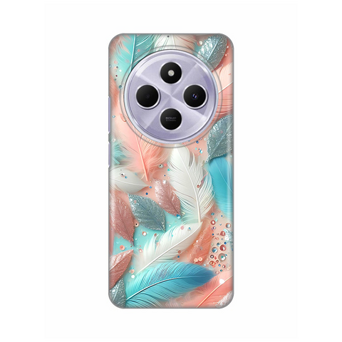 Zastitna silikonska maska (futrola) PRINT - Xiaomi Redmi 14C/Redmi A4 Pastel Feathers.