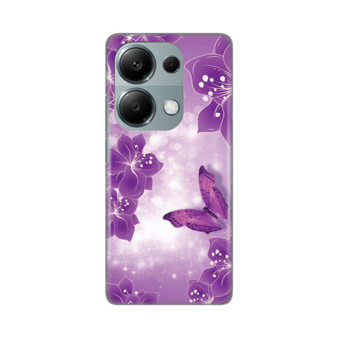 Zastitna silikonska maska (futrola) PRINT - Xiaomi Redmi Note 13 Pro 4G Butterfly And Flowers.