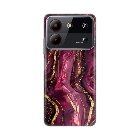 Zastitna silikonska maska (futrola) PRINT - ZTE Blade A54 Burgundy.