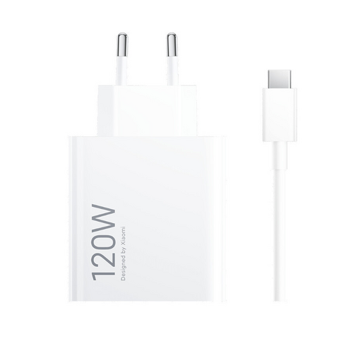 Kucni punjac Xiaomi HyperCharge 120W sa USB na Type C kablom beli EU.