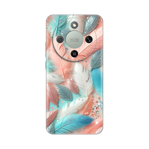 Zastitna silikonska maska (futrola) PRINT - Huawei Honor Magic 8 Lite Pastel Feathers.