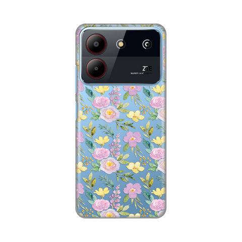 Zastitna ultra tanka (skin) maska / futrola PRINT - ZTE Blade A54 Soft Flowers.