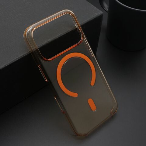 Zastitna maska (futrola) AMBER providna MagSafe - iPhone 17 Pro narandzasta (MS).