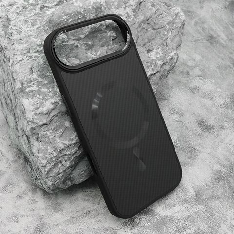 Zastitna maska (futrola) CARBON MagSafe - iPhone 17 Air crna (big camera) (MS).