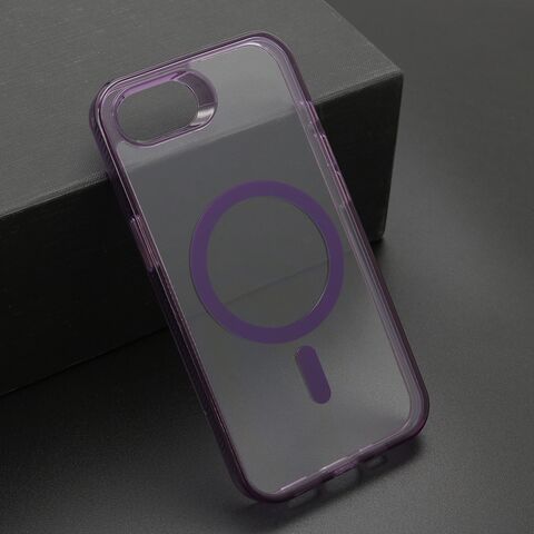 Zastitna maska (futrola) COLOR okvir MagSafe - iPhone 16e/17e (6.1) ljubicasta (MS).
