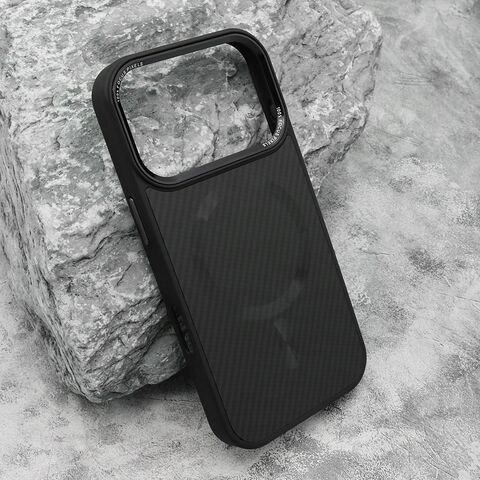 Zastitna maska (futrola) CARBON MagSafe - iPhone 17 Pro crna (big camera) (MS).