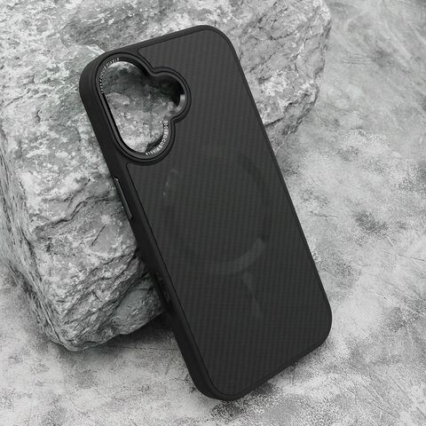 Zastitna maska (futrola) CARBON MagSafe - iPhone 17 crna (big camera) (MS).