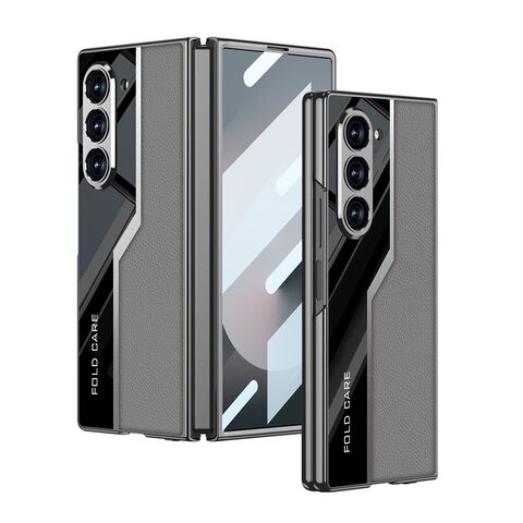 Zastitna maska (futrola) LEATHER STYLE - Samsung Galaxy Z Fold 6 5G siva (GKK case) (MS).