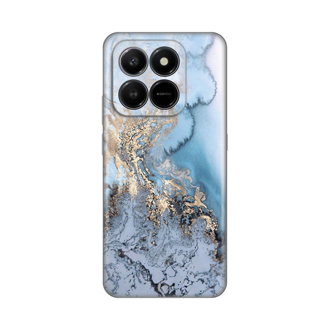 Zastitna silikonska maska (futrola) PRINT - Honor X7d 4G/400 Smart 5G Blue Gold Marble.