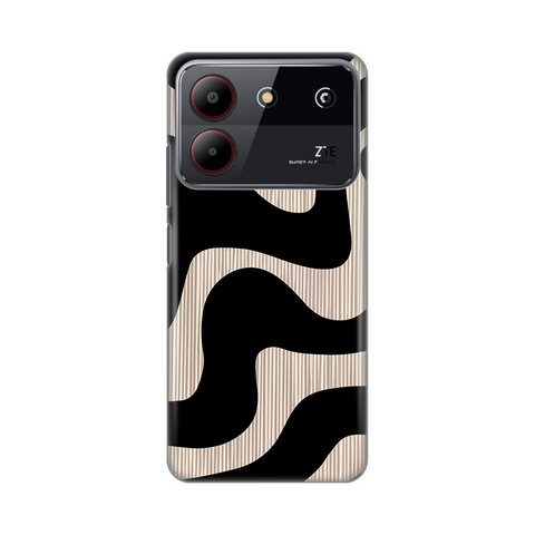 Zastitna ultra tanka (skin) maska / futrola PRINT - ZTE Blade A54 crni Flow.