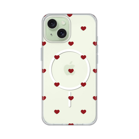 Zastitna maska (futrola) print Magsafe - iPhone 15 Red Hearts.