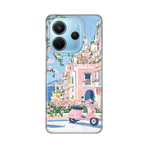 Zastitna silikonska maska (futrola) PRINT - Xiaomi Redmi Note 14 4G (SRB) Pink Italy.