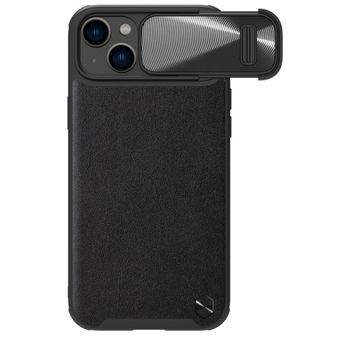 Zastitna maska (futrola) Nillkin CamShield Leather S - iPhone 14 crna.