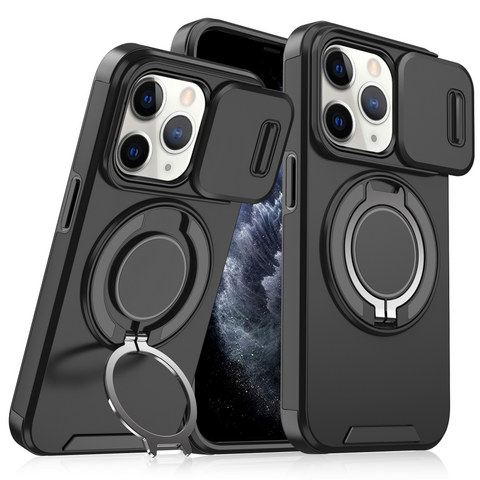 Zastitna maska (futrola) CamShield Ring stand - iPhone 11 Pro crna.