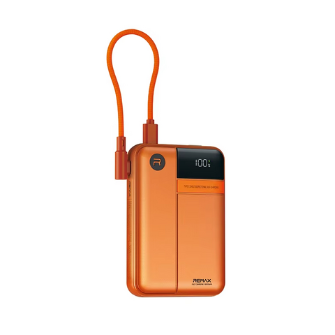 Univerzalna Back Up Baterija prenosiva baterija REMAX Range Series FP-122 22.5W sa integrisanim Type C kablom 10000mAh narandzasta.