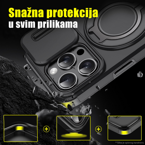 Zastitna maska (futrola) CamShield Ring stand - Samsung Galaxy S23 Ultra crna.