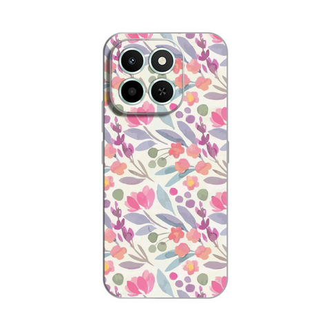 Zastitna silikonska maska (futrola) PRINT - Huawei Honor X6c Watercolor Flowers.