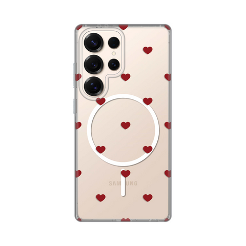 Zastitna maska (futrola) print Magsafe - Samsung S938 Galaxy S25 Ultra Red Hearts.