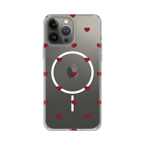 Zastitna maska (futrola) print Magsafe - iPhone 13 Pro Max 6.7 Red Hearts.