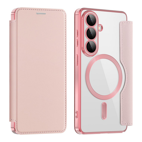 Zastitna maska (futrola) Magsafe Lux na preklop (bi fold) - Samsung S941 Galaxy S26 roze.