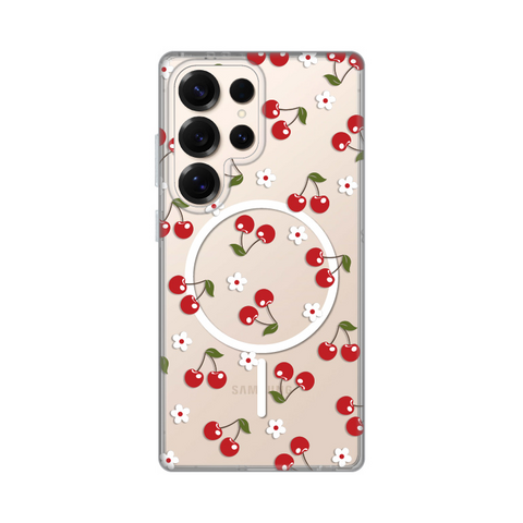 Zastitna maska (futrola) print Magsafe - Samsung S938 Galaxy S25 Ultra Cute Cherries.
