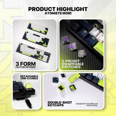 Tastatura Mehanicka Gaming Fantech MK878S RGB Atom 104S Mori bela (Rosie switch).