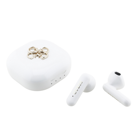 Bluetooth slusalice Guess TWS 4G Metal logo bele (GUTWSJ7HE4GH).