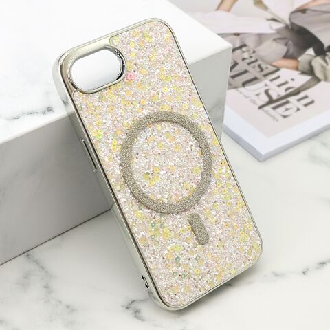 Zastitna maska (futrola) GLAM GLOW MagSafe - iPhone 16e/17e (6.1) zlatna (MS).