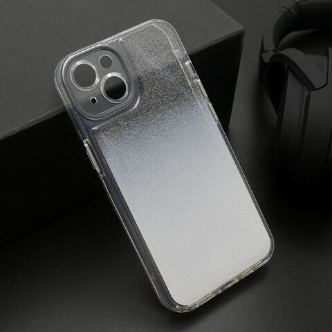 Zastitna maska (futrola) OMBRE GLITTER - iPhone 13 (6.1) bela (MS).