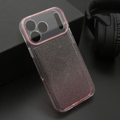 Zastitna maska (futrola) OMBRE GLITTER - iPhone 17 Pro Max (6.9) roze (MS).