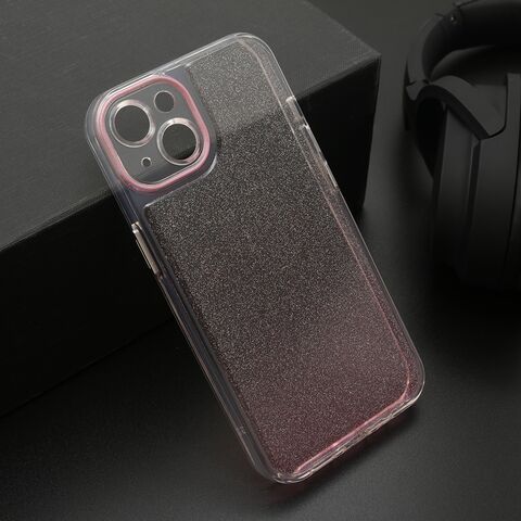 Zastitna maska (futrola) OMBRE GLITTER - iPhone 13 (6.1) roze (MS).