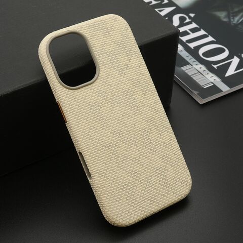 Zastitna maska (futrola) WOVEN TOUCH MagSafe - iPhone 17 krem (MS).