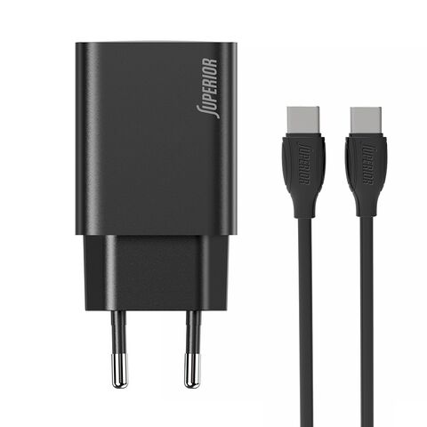Kucni punjac Superior SU-P103 Super Fast PD 25W 3A Type C na Type C crni (CERT) (MS).