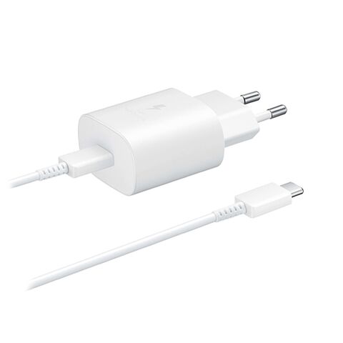 Kucni punjac Super Fast 25W/3A - Samsung PD + kabl type-C na Type C beli HQ (MS).