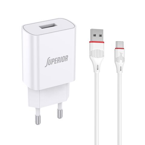 Kucni punjac Superior SU-P100 10.5W 2.1A Type C beli (MS).