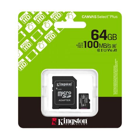 Memorijska kartica Kingston SelectPlus 64GB gen 3 150MB/s SDCS3 + adapter (MS).