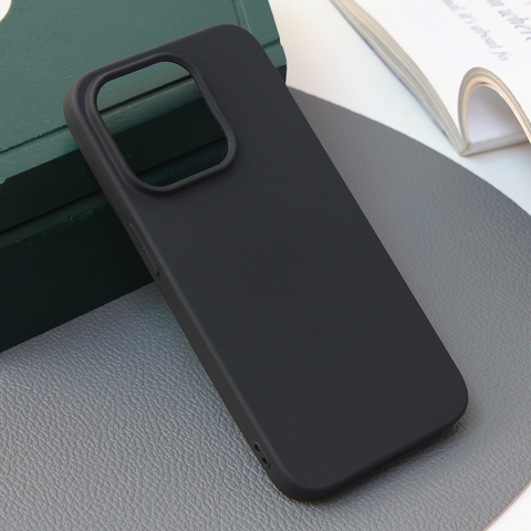 Zastitna silikonska maska (futrola) Skin - iPhone 15 Pro 6.1 mat crna.