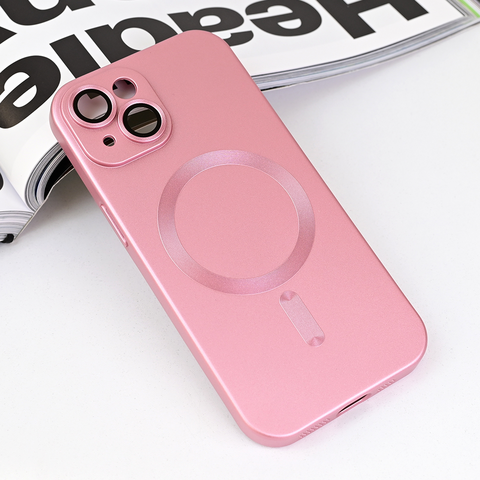 Zastitna maska (futrola) Magsafe Chrome - iPhone 15 6.1 roze.