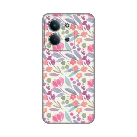 Zastitna silikonska maska (futrola) PRINT - Xiaomi Redmi 15C 4G Watercolor Flowers.
