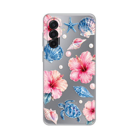 Zastitna ultra tanka (skin) maska / futrola PRINT - Samsung A175 Galaxy A17 Hibiscus Sea.